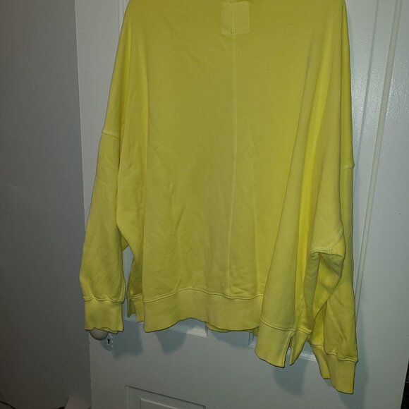 NWT Aerie Oversized Sweatshirt Bright Yellow Crew Neck Tunic Top XXL - Picture 3 of 6